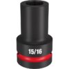 Milwaukee 49-66-6503 SHOCKWAVE Impact Duty 1" Drive 15/16" Standard SAE 6-Point Socket Milwaukee 49-66-6503 SHOCKWAVE Impact Duty 1" Drive 15/16" Standard SAE 6-Point Socket
