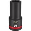 Milwaukee 49-66-6396 SHOCKWAVE Impact Duty 3/4" Drive 21MM Standard Metric 6-Point Socket Milwaukee 49-66-6396 SHOCKWAVE Impact Duty 3/4" Drive 21MM Standard Metric 6-Point Socket