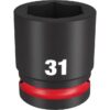 Milwaukee 49-66-6369 SHOCKWAVE Impact Duty 3/4" Drive 31MM Standard Metric 6-Point Socket Milwaukee 49-66-6369 SHOCKWAVE Impact Duty 3/4" Drive 31MM Standard Metric 6-Point Socket