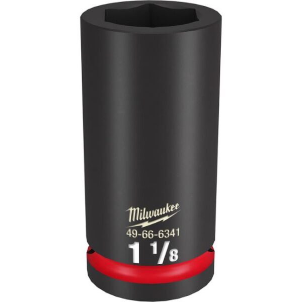 Milwaukee 49-66-6341 SHOCKWAVE Impact Duty 3/4" Drive 1-1/8" Deep SAE 6-Point Socket Milwaukee 49-66-6341 SHOCKWAVE Impact Duty 3/4" Drive 1-1/8" Deep SAE 6-Point Socket