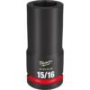 Milwaukee 49-66-6338 SHOCKWAVE Impact Duty 3/4" Drive 15/16" Deep SAE 6-Point Socket Milwaukee 49-66-6338 SHOCKWAVE Impact Duty 3/4" Drive 15/16" Deep SAE 6-Point Socket