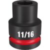 Milwaukee 49-66-6302 SHOCKWAVE Impact Duty 3/4" Drive 11/16" Standard SAE 6-Point Socket Milwaukee 49-66-6302 SHOCKWAVE Impact Duty 3/4" Drive 11/16" Standard SAE 6-Point Socket