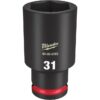 Milwaukee 49-66-6292 SHOCKWAVE Impact Duty 1/2" Drive 31MM Deep Metric 6-Point Socket