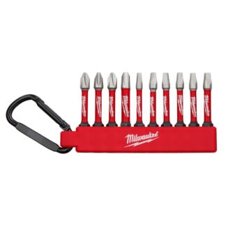 Milwaukee 48‐32‐4092 SHOCKWAVE Phillips/Square Carabiner Driver Bit Set 10-Piece