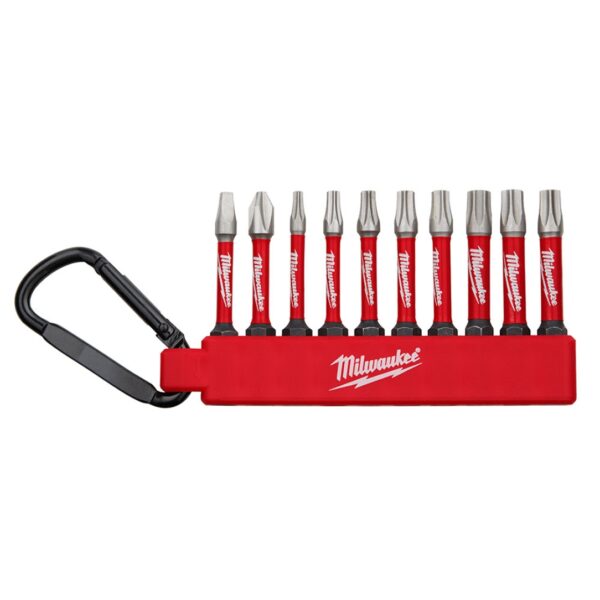 Milwaukee 48‐32‐4093 SHOCKWAVE TORXPH2SQ2 Carabiner Driver Bit Set 10-Piece Milwaukee 48‐32‐4093 SHOCKWAVE TORX/PH2/SQ2 Carabiner Driver Bit Set 10-Piece
