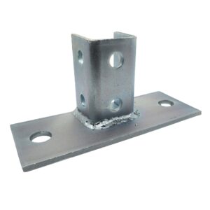 PeakSource S1902 2 Hole EG Post Base for Unistrut - Flush to one side