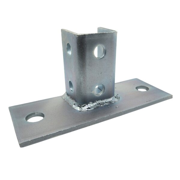 PeakSource S1902 2 Hole EG Post Base for Unistrut - Flush to one side (1) PeakSource S1902 2 Hole EG Post Base for Unistrut - Flush to one side