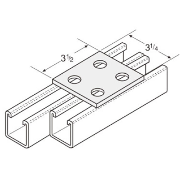 PeakSource S2033 5-Hole Tee Gusset Plate Electrogalvanized (EG) Steel
