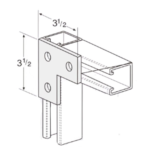 PeakSource S2022 90° 3-Hole Flat Corner Plate