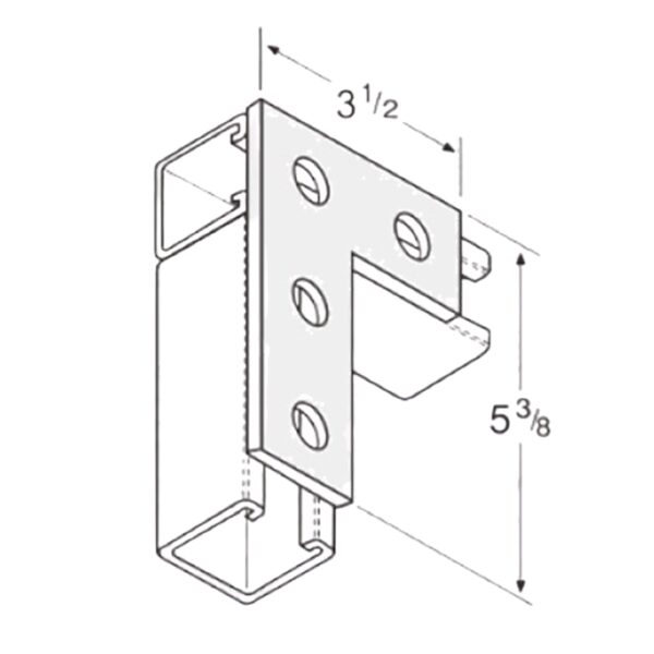 PeakSource S2023 4-Hole Flat Corner Angle Electrogalvanized (EG) Steel