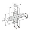 PeakSource S2026 5-Hole Cross Plate Electrogalvanized (EG) Steel