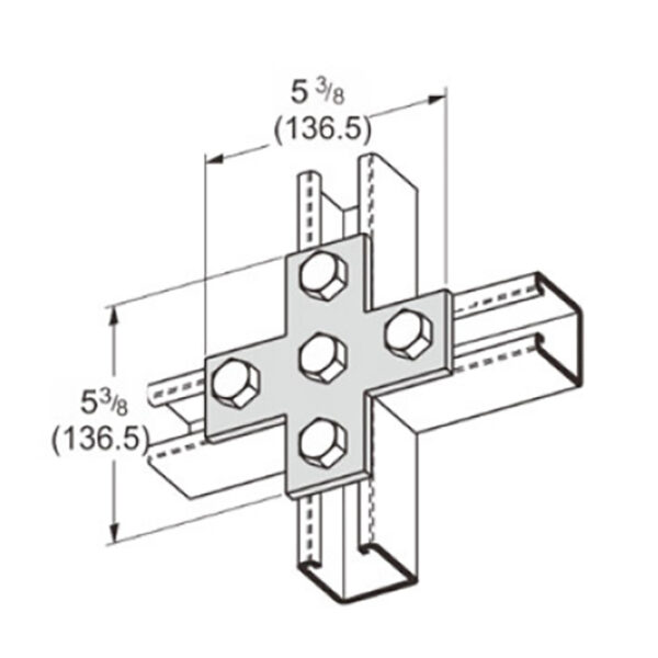PeakSource S2026 5-Hole Cross Plate Electrogalvanized (EG) Steel