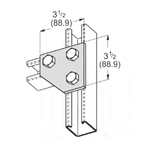 PeakSource S2028 3-Hole Corner Gusset Plate
