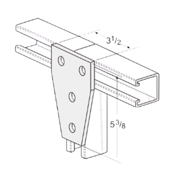 PeakSource S2032 4-Hole Tee Gusset Plate Electrogalvanized (EG) Steel