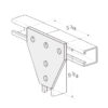 PeakSource S2033 5-Hole Tee Gusset Plate Electrogalvanized (EG) Steel