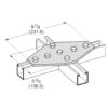 PeakSource S2036 7-Hole Cross Gusset Plate PeakSource S2036 7-Hole Cross Gusset Plate Electrogalvanized (EG) Steel