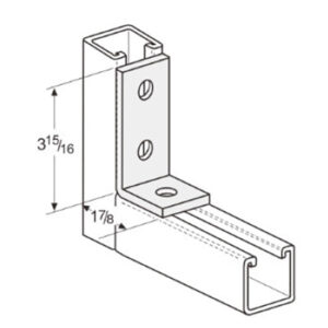 PeakSource S2108 3-Hole Corner Angle EG Steel 1-7/8" x 3-15/16"