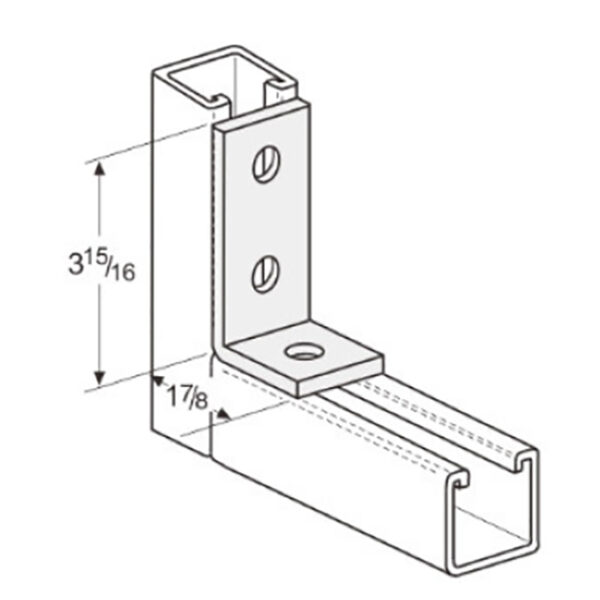 PeakSource S2108 3-Hole Corner Angle PeakSource S2108 3-Hole Corner Angle EG Steel 1-7/8" x 3-15/16"