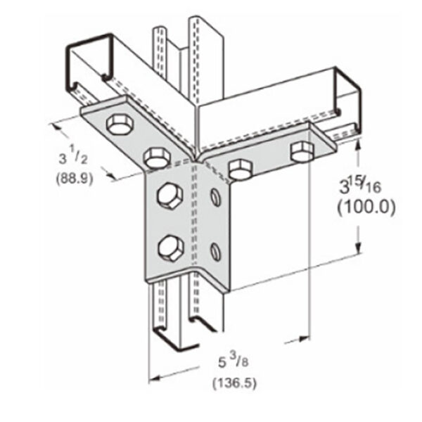 PeakSource S2415 8-Hole Double Corner Connection EG Steel