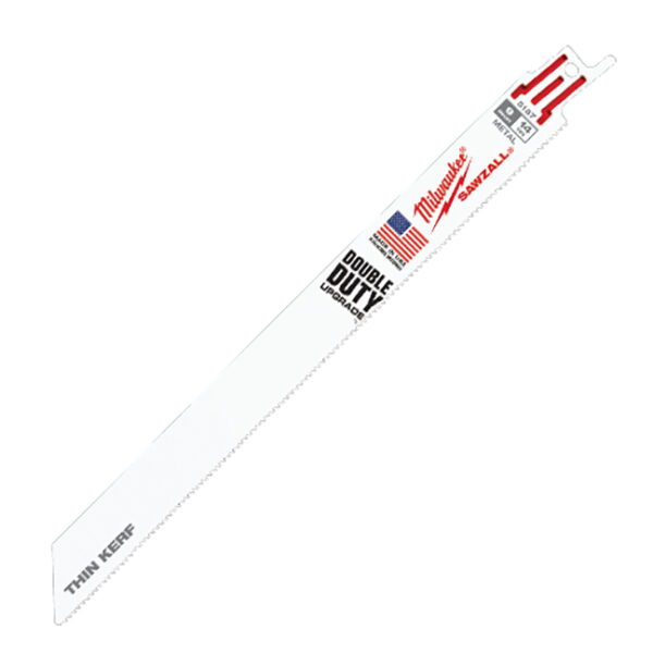 Milwaukee 48-01-7188 9" 18TPI Thin Kerf Bi-Metal SAWZALL Blade for Metal Cutting 100-Pack