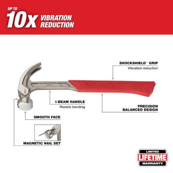 Milwaukee 48-22-9080 20oz Curved Claw Smooth Face Hammer