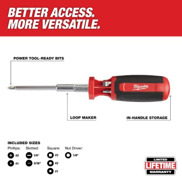 Milwaukee 48-22-2132 9-in-1 Square Drive Multi-bit Driver
