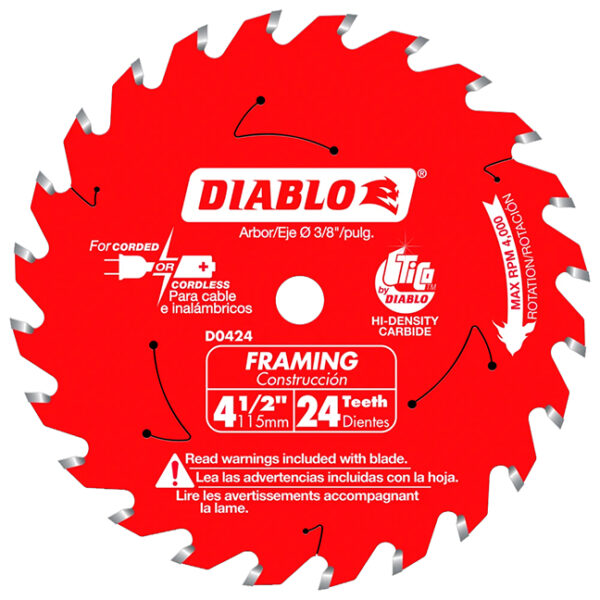 Diablo D0424X 4-1/2" x 24T Framing Saw Blade for Wood