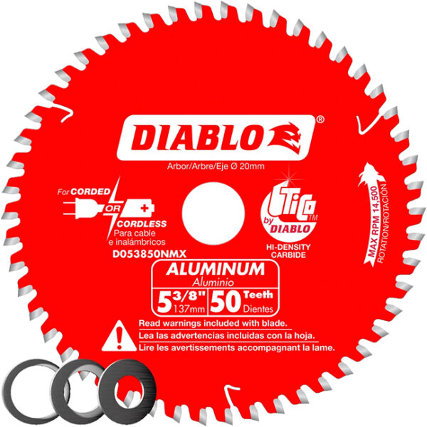 Diablo D053850NMX 5-3/8" x 50T Saw Blade for Medium Aluminum