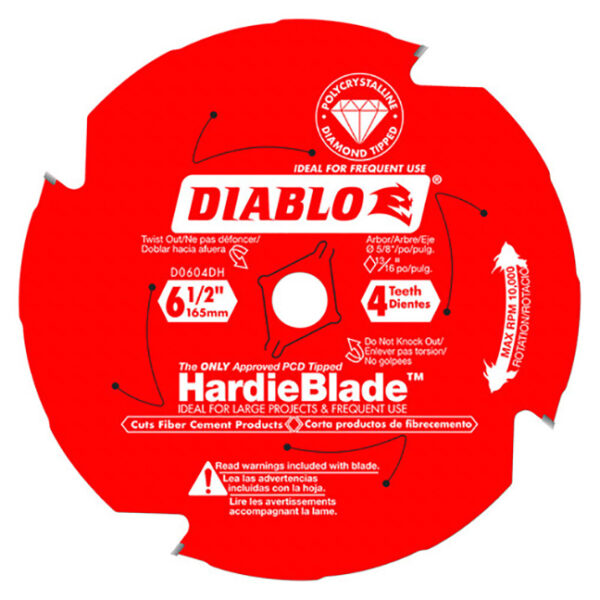 Freud D0604DHA Diablo D0604DHA HARDIEBLADE 6-1/2" x 4T Saw Blade for Fiber Cement
