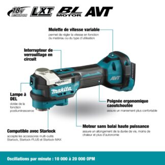 Makita DTM52ZX1 Cordless Multi Tool with Brushless Motor and AVT (1)