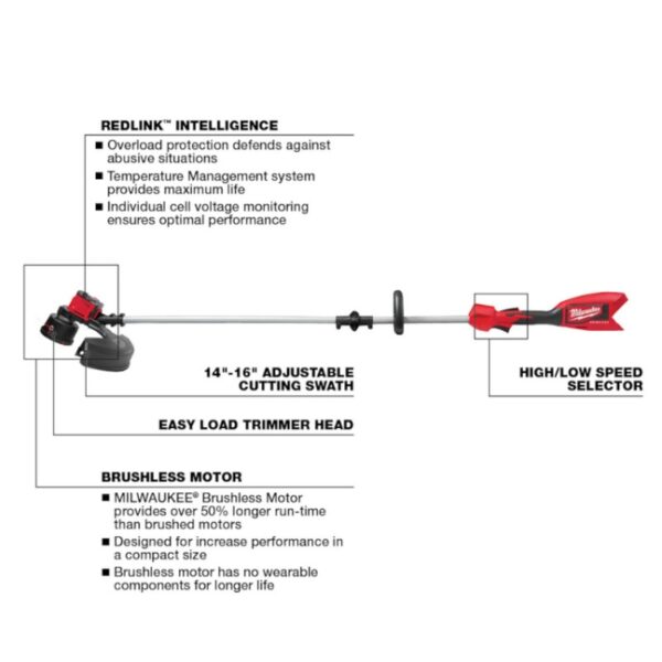 Milwaukee 2828-20 M18 Brushless String Trimmer - Tool Only (1) Milwaukee 2828-20 M18 Brushless String Trimmer - Tool Only