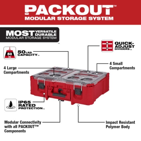 Milwaukee 48-22-8432 PACKOUT Deep Organizer (3) Milwaukee 48-22-8432 PACKOUT Deep Organizer