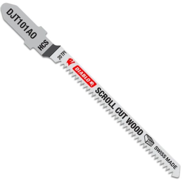 Diablo DJT101AO5 3-1/4" 20 TPI High Carbon Steel T-Shank Jig Saw Blades for Scroll Cuts in Wood 5-Pack