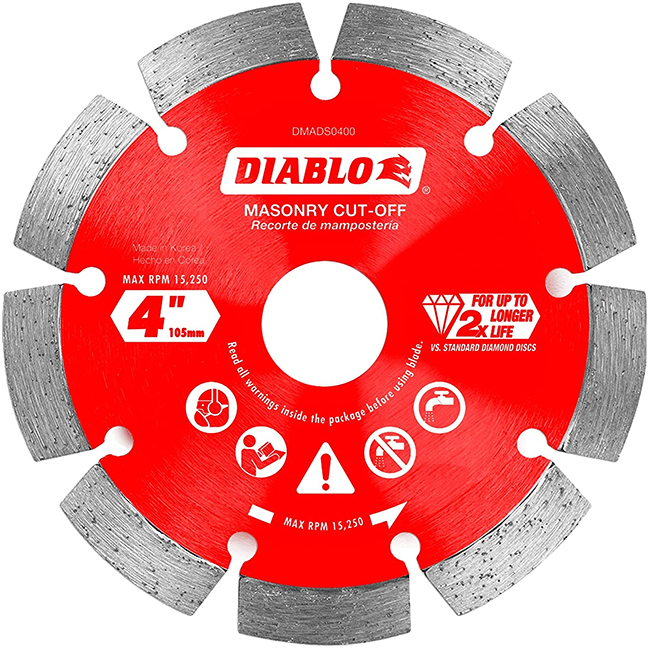 Diablo DMADS0450 4-1/2" Diamond Segmented Cut-Off Discs for Masonry