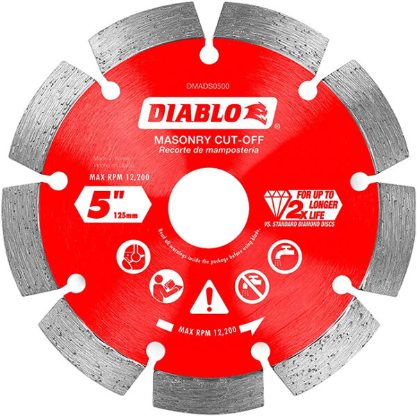 Diablo DMADS0500 5" Diamond Segmented Cut-Off Discs for Masonry