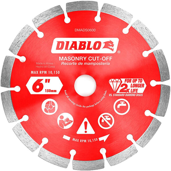 Diablo DMADS0600 6" Diamond Segmented Cut-Off Discs for Masonry