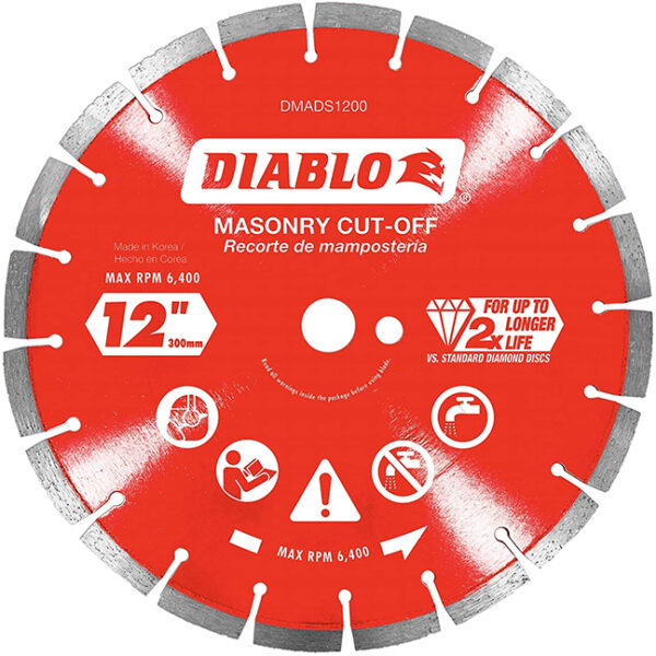 Diablo DMADS1200 12" Diamond Segmented Cut-Off Discs for Masonry