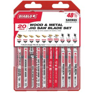 Diablo DJT20S T-Shank Jig Saw Blade Set for Wood and Metal 20-Piece