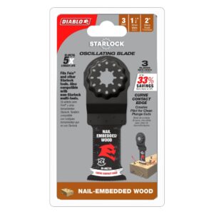 Diablo DOS125BW3 1-1/4" Starlock Bi-Metal Oscillating Blades for Nail-Embedded Wood 3-Pack