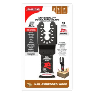 Diablo DOU125BW3 1-1/4" Universal Fit Bi-Metal Oscillating Blade for Nail-Embedded Wood 3-Pack