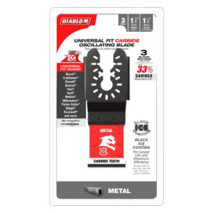 Diablo DOU125CF3 1-1/4" Universal Fit Carbide Oscillating Blade for Metal 3-Pack