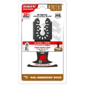 Diablo DOU250BW3 2-1/2" Universal Fit Bi-Metal Oscillating Blade for Nail-Embedded Wood 3-Pack