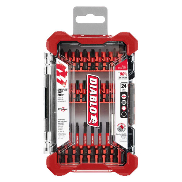 Diablo DSC-CMS24 Impact Strong Drive Bit Set 24-Piece