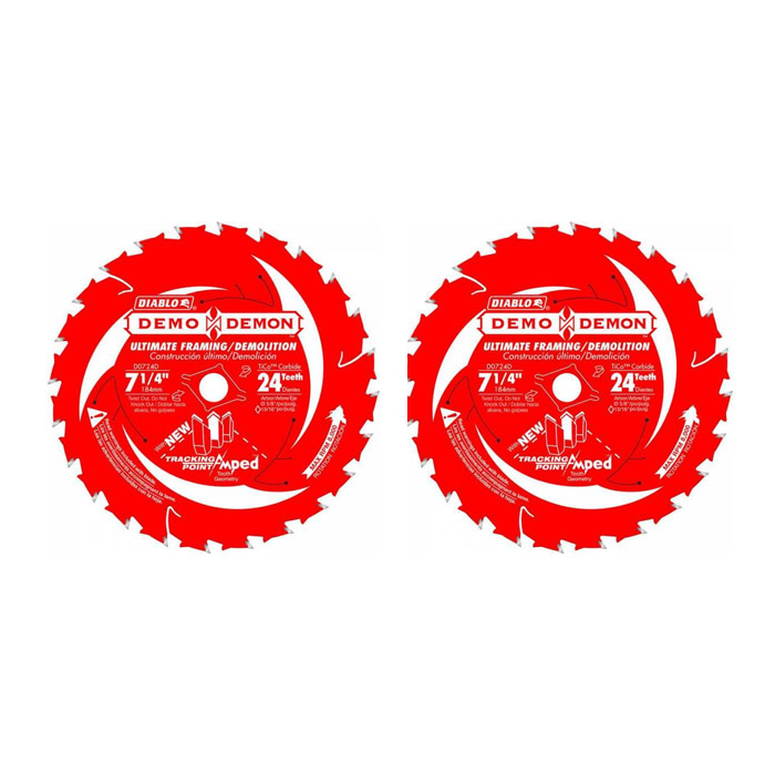 Freud Diablo D0724dpx 7 1 4 24t Framing Demolition Saw Blades 2pk