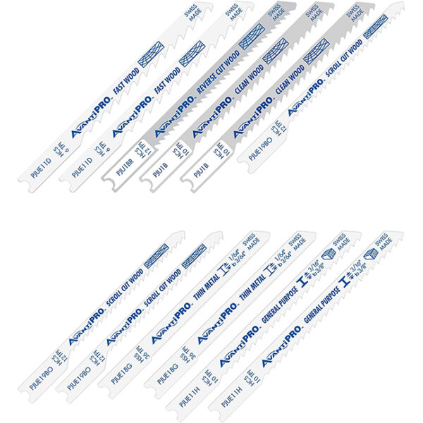 Freud PJU12BC AvantiPRO PJU12BC U-Shank Jig Saw Blade Set for Wood and Metal 12-Piece