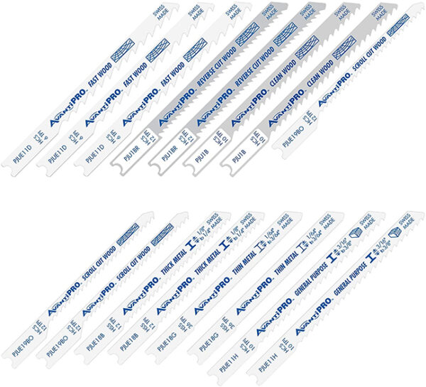 AvantiPRO PJU16BC U-Shank Jig Saw Blade Set for Wood and Metal 16-Piece