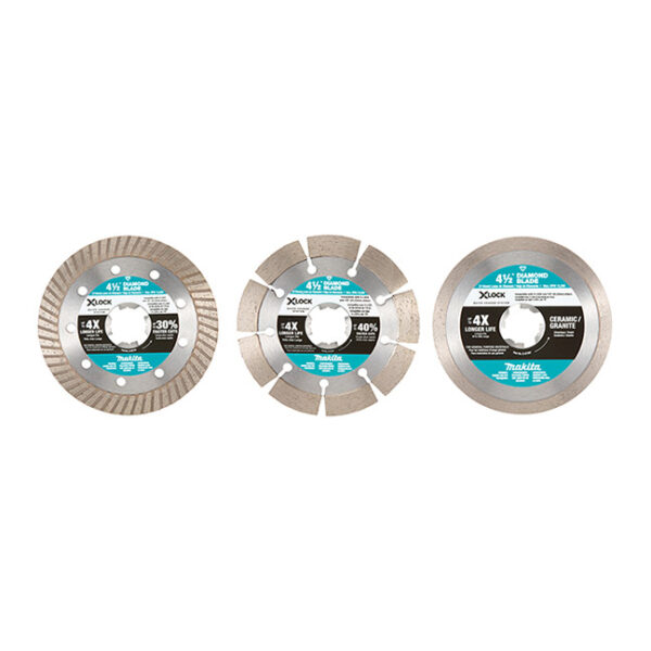 Makita E-12647 4-1/2" X-Lock Diamond Blade Assortment 3-Pack