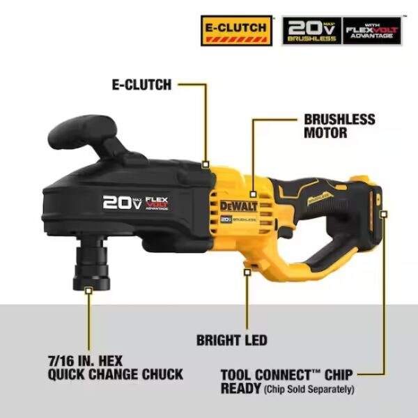 DeWalt DCD445B 20V MAX FLEXVOLT ADVANTAGE 7/16” Quick Change Stud and Joist Drill – Tool Only