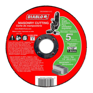 Diablo CDD050063101C 5" x 1/16" x 7/8" Type 1 Cut Off Grinder Wheel/Disc for Masonry Cutting