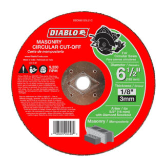 Diablo CDD065125L01C 6-1/2" Circular Saw Cut Off Wheel/Disc/Blade for Masonry Cutting
